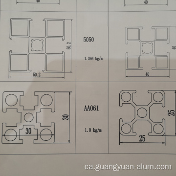 Perfils modulars d&#39;alumini anoditzats i de recobriment en pols